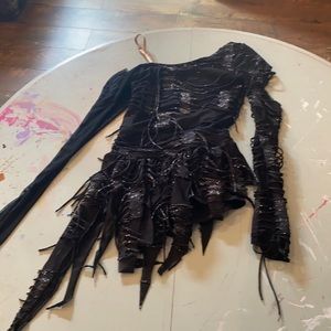 Girls black ripped costume